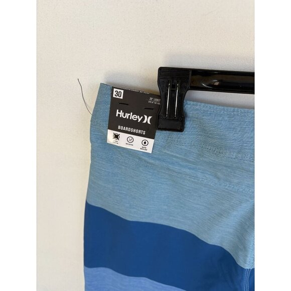 Hurley Mens Striped Boardshorts Size 30 Blue Gradient Quick-Dry With Pocket - Picture 3 of 7